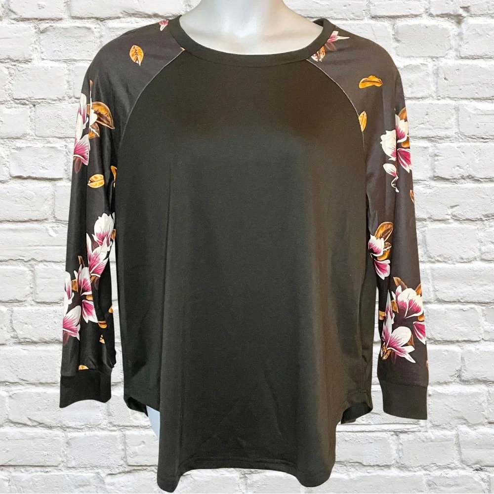 BloomChic Floral Sleeve Sweatshirt
